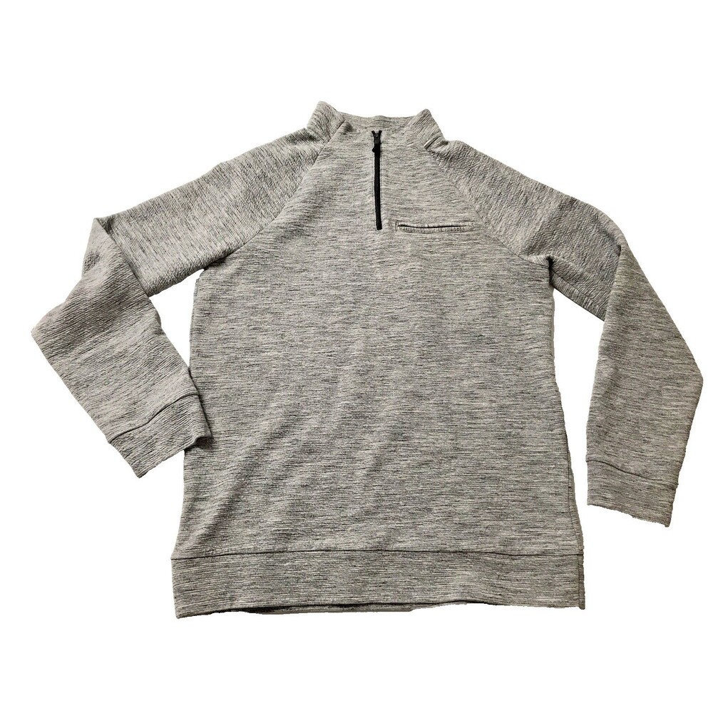 Marc Anthony Men's Size M Gray Heather 1/4 Zip Top Stretch Slim Fit